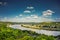 View Ohio River with Blue Sky and Clouds from Eden Park