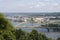 View of the Ohio River flowing under the Fort Pitt bridge