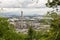 View of oil refinery and petrochemical plant with background cloudy sky and mountain in evening day at thailand