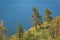 View of Okanagan Lake Peachland British Columbia Canada near Kelowna. Beautiful summer landscape at Okanagan Lake