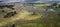 View of the Okavango Delta from bird`s eye view. Inland delta of the Okavango River from a bird`s eye view