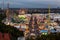 View of the Oktoberfest in Munich at night.