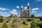 View of the old ancient catholic church of St Joseph, Rubezhevichi, Minsk region, Belarus