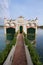 View of old bathhouse in Lake of Banyoles