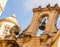 View on old bell tower in the streets in the ancient town mdina, malta island