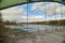 View from old bridge crossing Pite river at Ljusselforsen in Lapland