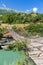 View of the old bridge over the river Viosa, Albania