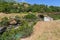 View of the old bridge over the river Viosa, Albania