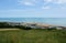 View of  Old English seaside town from West Hill. Hastings UK.