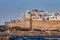 View of the old fortress of Essaouira on a sunny summer day at Essaouira, Morocco