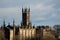 View on old Gothic church near Dean village in New Town part of Edinburgh city, capital of Scotland, in sunny day