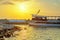 View from old Jaffa to the seaport at sunset