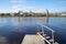 View of the Old Ladoga fortress from the right river bank Volkhov in the October afternoon. Leningrad region