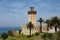 View of the old lighthouse on the Atlantic Ocean coast on the Cape Spartel in northern Morocco