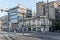 View of the old and new buildings in the Serbian capital city Belgrade with traffic roads and urban life on the streets.