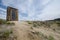 View of an old outhouse in South Pass City Wyoming