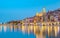 View on old part of Menton, Provence-Alpes-Cote d'Azur, France Europe during summer evening