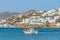 View of the old port of Mykonos in Greece