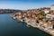 View of the Old Porto neighborhood of Ribeira from the Dom Luis bridge