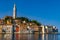 View of the old romantic town of Rovinj on the Istrian Peninsula