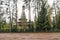 View of the old Russian Orthodox church in Gatchina, Russia, in late autumn.