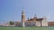 View of old San Giorgio Maggiore church from tour boat, sightseeing, Venice