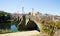 View of old stone bridge at Monforte de Lemos