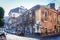 View of old street, facades of ancient buildings in seafront of Ortygia Ortigia Island, Syracuse, Sicily, Italy