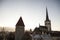 View of old Tallinn city, Estonia with the old dome cathedrals.