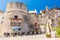 View of the old town of Italian city Peschici, Apulia