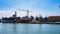 view of the old town of Mazara del Vallo, Sicily, Italy.old boats in the harbor