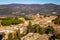 View of old town of Orvieto in Italy from above rooftops