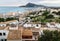 View from old town over the cityscape, harbor and bay of Albir, Altea, Costa Blanca, Spain