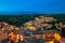 View of the old town of Ragusa Ibla at night, Sicily, Italy