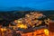 View of the old town of Ragusa Ibla at night, Sicily, Italy