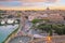 View of old town Rome skyline from Castel Sant`Angelo