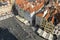 View of the old town square from the roof of the town Hall in Prague