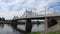 View of the Old Volga Bridge, cloudy july afternoon. Tver, Russia