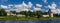 View of old walls, tower of the kremlin in pskov.