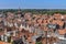 View from the old water tower of the historic Hanseatic city of Lueneburg, Germany, over the rooftops of the old town