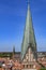 View from the old water tower of the historic Hanseatic city of Lueneburg, Germany, over the rooftops of the old town