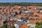 View from the old water tower of the historic Hanseatic city of Lueneburg, Germany, over the rooftops of the old town