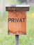 View of an old weathered \'Private\' sign