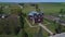 View of the old wooden Church of John the Baptist aerial video. Grodno region