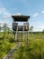 View of Oleri bog, bog footpath and observation tower