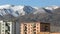 View of Olgii city, houses, mountains in the background, Bayan-Olgii Aimag of Mongolia.