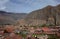 A view of Ollantaytambo town and the Inca ruins