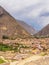 View of Ollantaytambo town in Sacred valley of the Incas