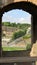 View from one of the arches of the Colosseum, Rome.