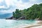 View of one of the beaches of Maya Island in the Seychelles in the Indian Ocean